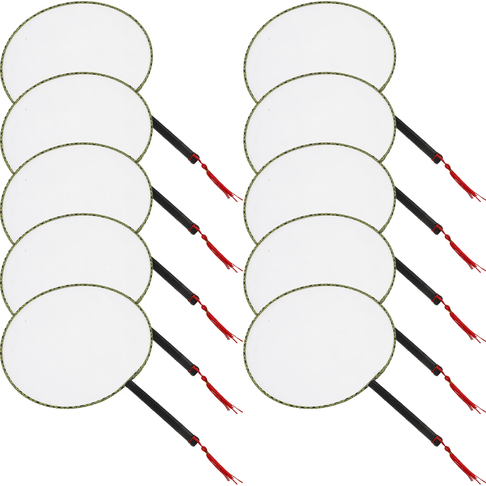 10 قطعة مروحة اللوحة الأبيض جولة يده قماش حريري Diy بها بنفسك فارغة الفن الحرفية مجموعة لرياض الأطفال الرسم الإبداعية مشروع الطرف #6