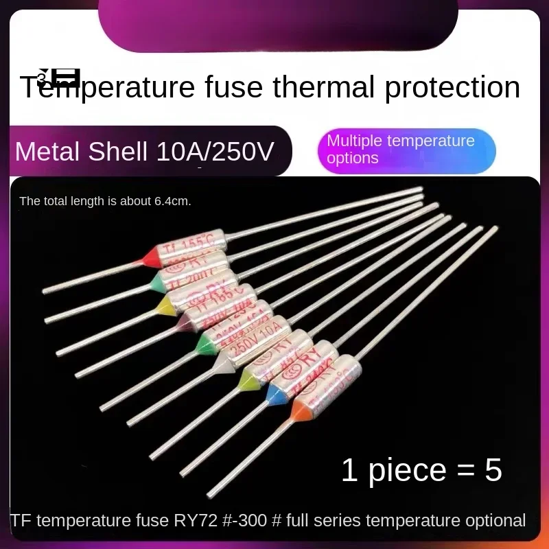 TF Thermal Fuse RY 10A 15A 250V Temperature 65C 73C75C 85C 100C 110C 120C 130C 152C 165C 172C 185C 192C 200C 216C 240C 280C 300C