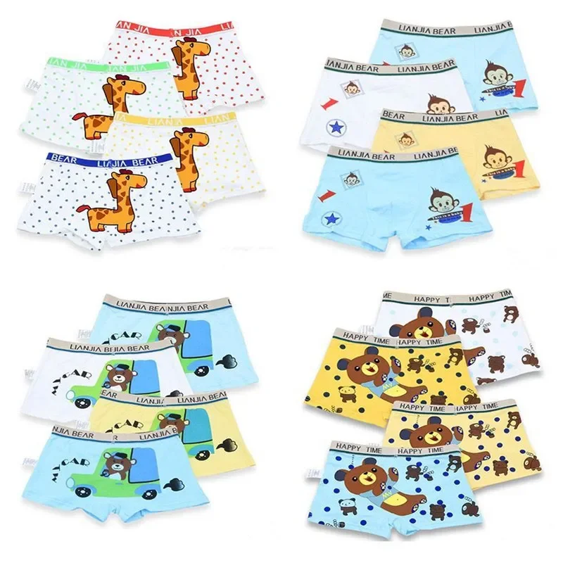 

2pcs/Lot Cartoon Boys Underwear Soft Breathable Kids Boxer Baby Panties Kawaii Panty Briefs Underpants for 2-10Yrs