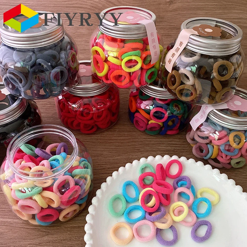 

Girls Small 2cm Elastic Hair Band Colorful Children Nylon Scrunchie Headband Kid Ponytail Holder Hair Accessories 100-120Pcs/Set