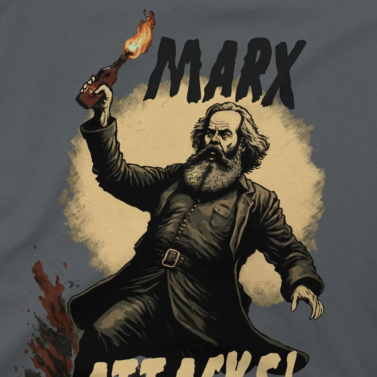 The Great Marx Attacks Tshirt Vintage Men Graphic Teenager Tees Tops Loose Cotton Crewneck T Shirt