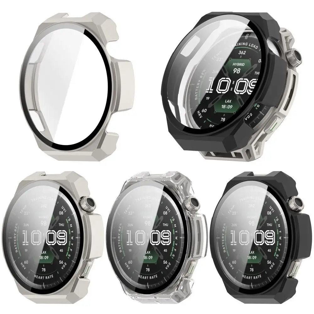 PC+Tempered Glass Protective Case Anti-Scratch Full Coverage Screen Cover Shockproof Protector Shell for Amazfit Balance 3