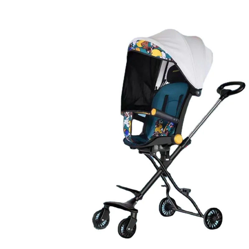 Portable Foldable Two-way Carry Out Push Trolley Can Sit Lie Baby Car High Landscape Baby Stroller Lightweight Travel Stroller