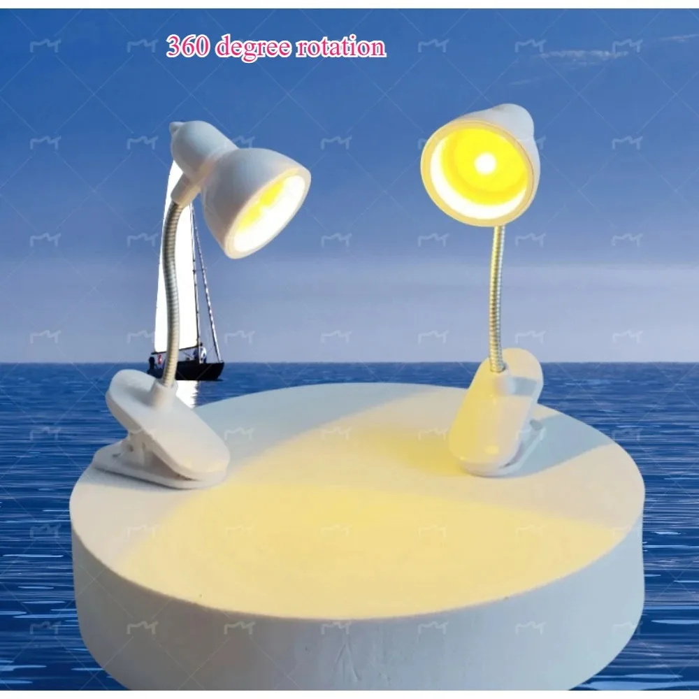 

Creative Mini Clip LED Nightlight 360 Degree Rotating Portable High Quality Desk Lamp Bookmark Design for Bedroom And Desk