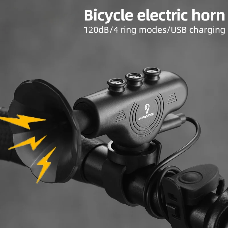 

Bicycle Electronic Bell Scooter E-bike Trumpet Alarm Bike Bell USB Charge Cycling Warning Alert Safety Riding Waterproof 120dB