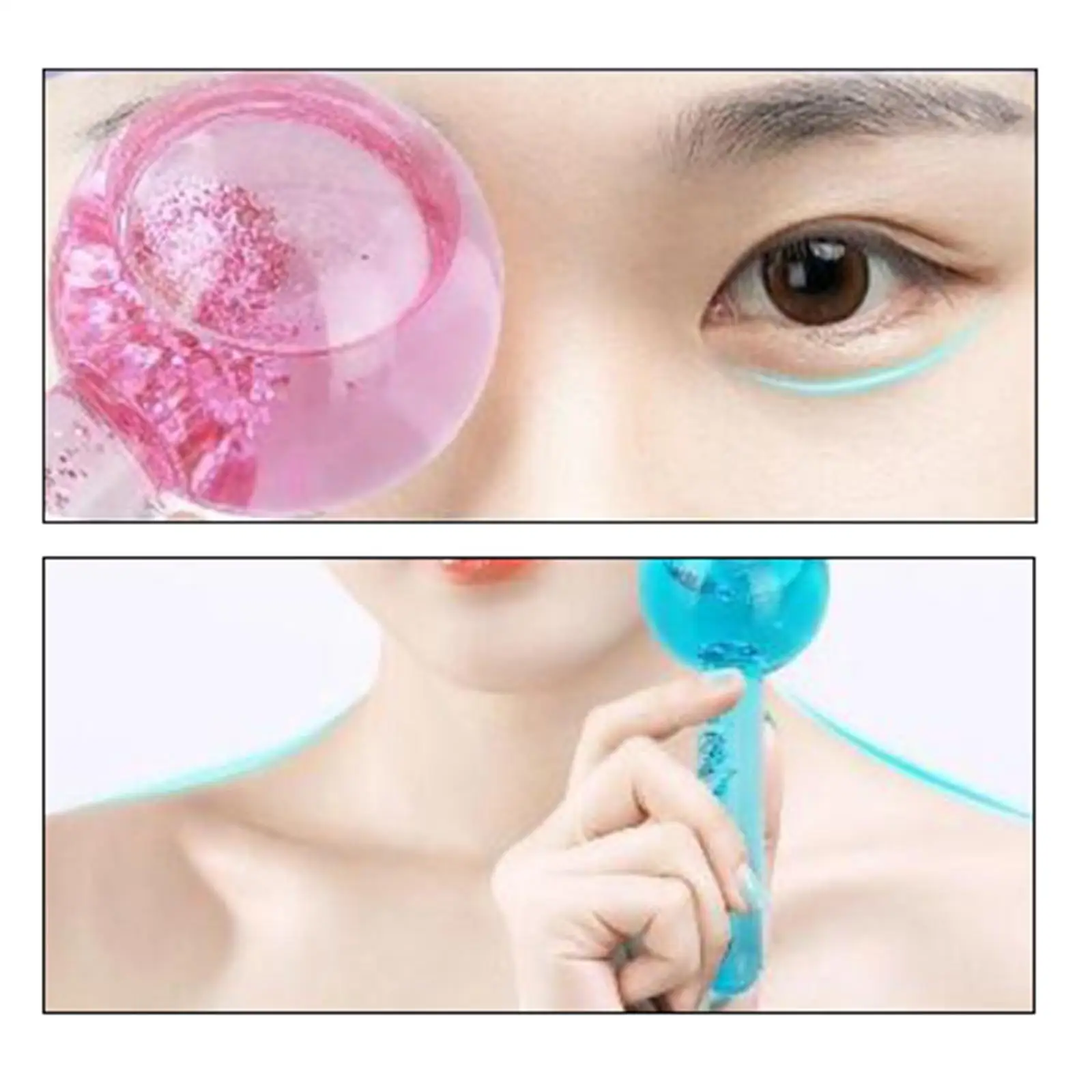 ลูกบอลคริสตัลน้ำแข็งสำหรับดูแลผิวหน้าและลำคอ สีฟ้า