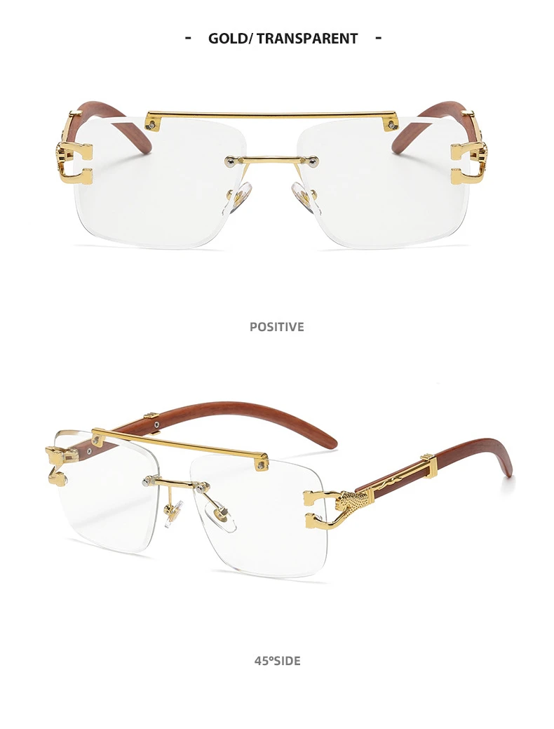 CATERSIDE Retro Quadratische Sonnenbrille Männer Frauen 2024 Luxus Marke Designer Golden Lion Dekoration Sonnenbrille Männer Reisen Brillen – Detail 7