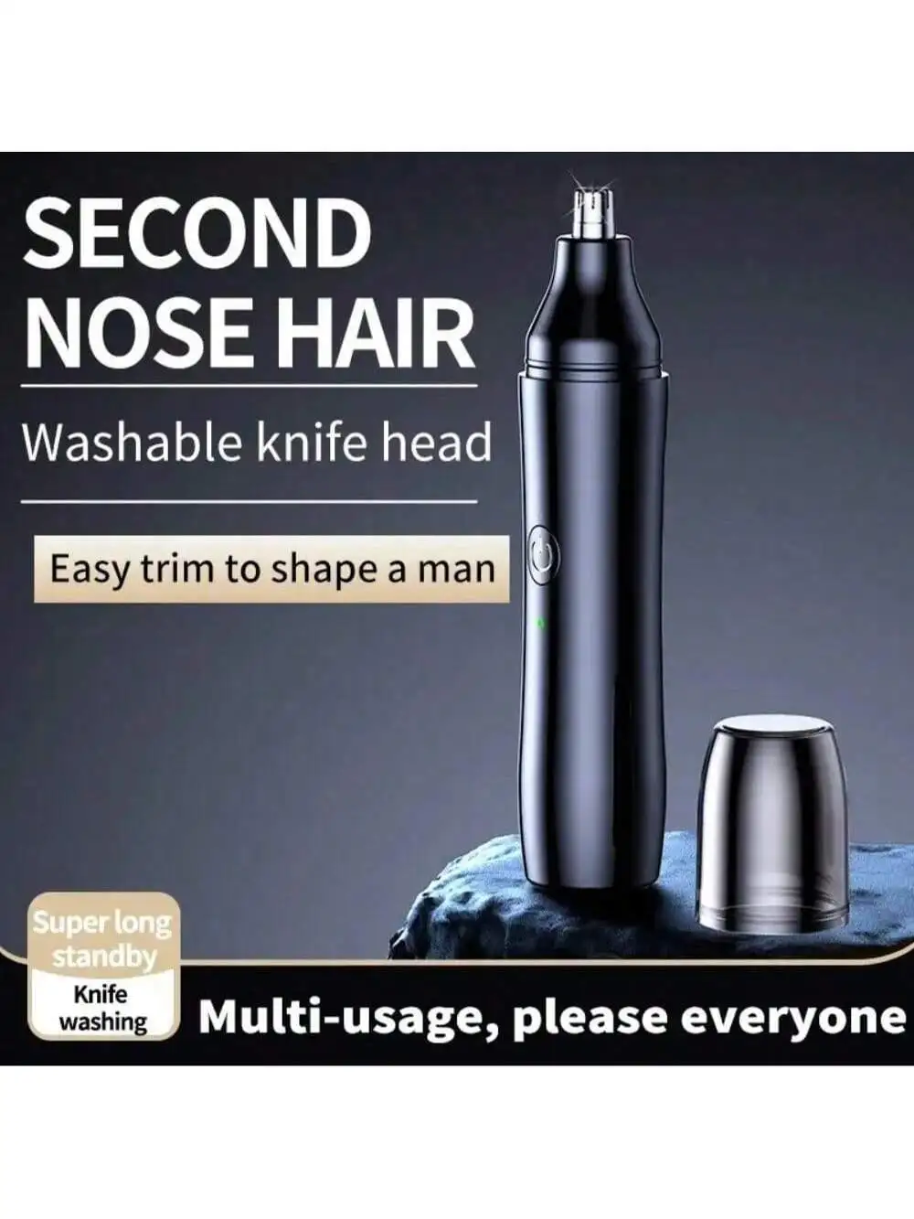 

Перезаряжаемый электрический триммер для носа, полностью автоматический моющийся перезаряжаемый триммер для волос в носу