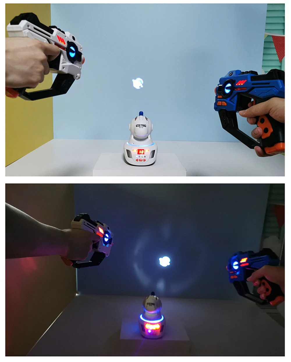 Laser Tag Projector Toy Gun Set Electric Infrared Toy Guns Battle Game Kids Laser Pistol for Boys Children Indoor Outdoor Sports