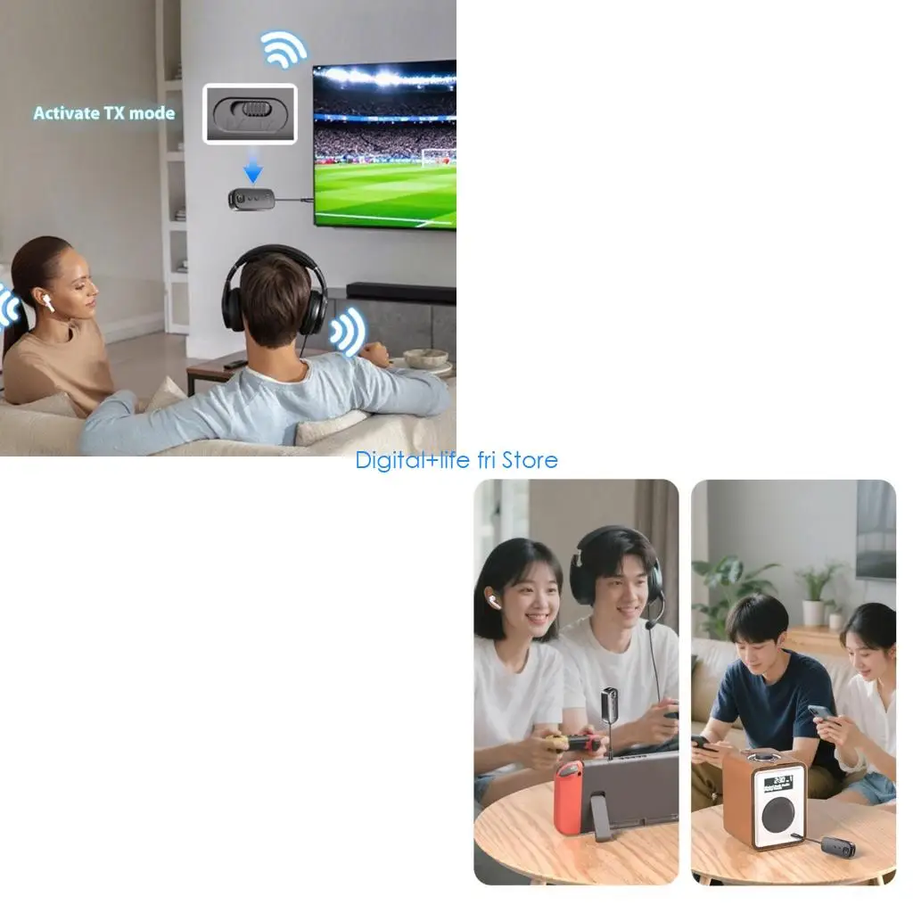 

E06D Bluetooth-совместимые преобразователи звука, 3,5 мм, дополнительный приемник, батарея с длительным сроком службы 15 часов,