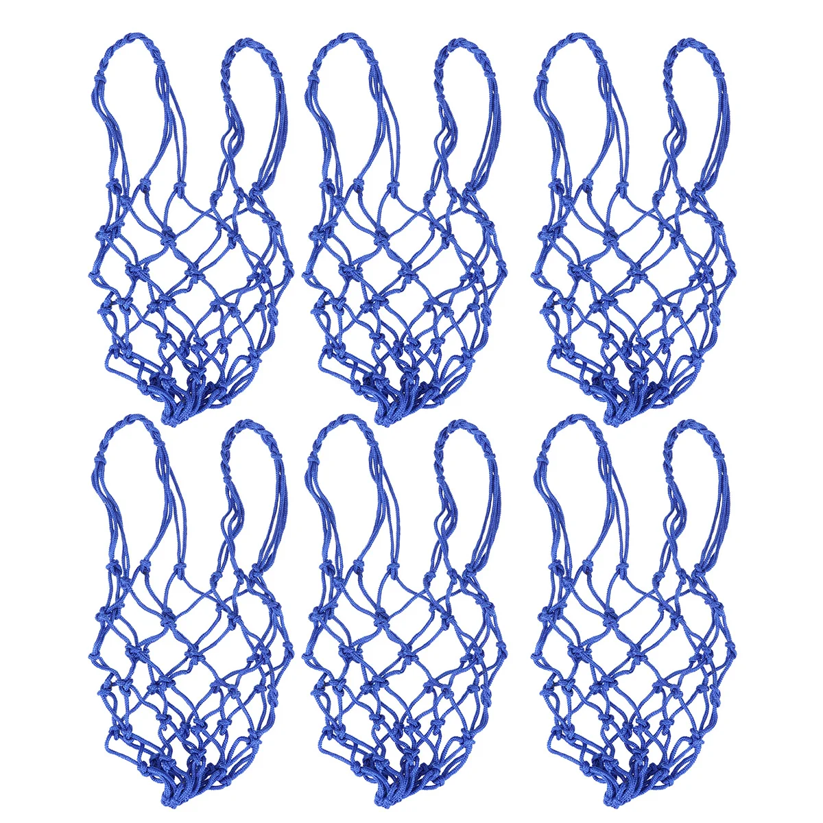 6Pcs Nylon Mesh Ball Bag Heavy Duty Drawstring Storage Bag for Basketball Soccer Training Equipment Carrier Nylon Soccer Carrier