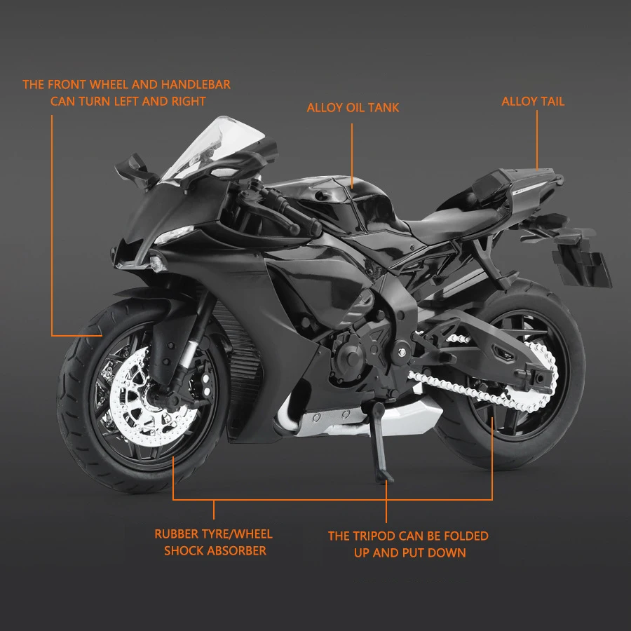 Nieuwe 1:12 Yamaha YZF-R1 YZFR1 Legering Gegoten Motorfiets Model Speelgoed Voertuig Collection Geluid En Licht Off Road Autocycle Speelgoed auto