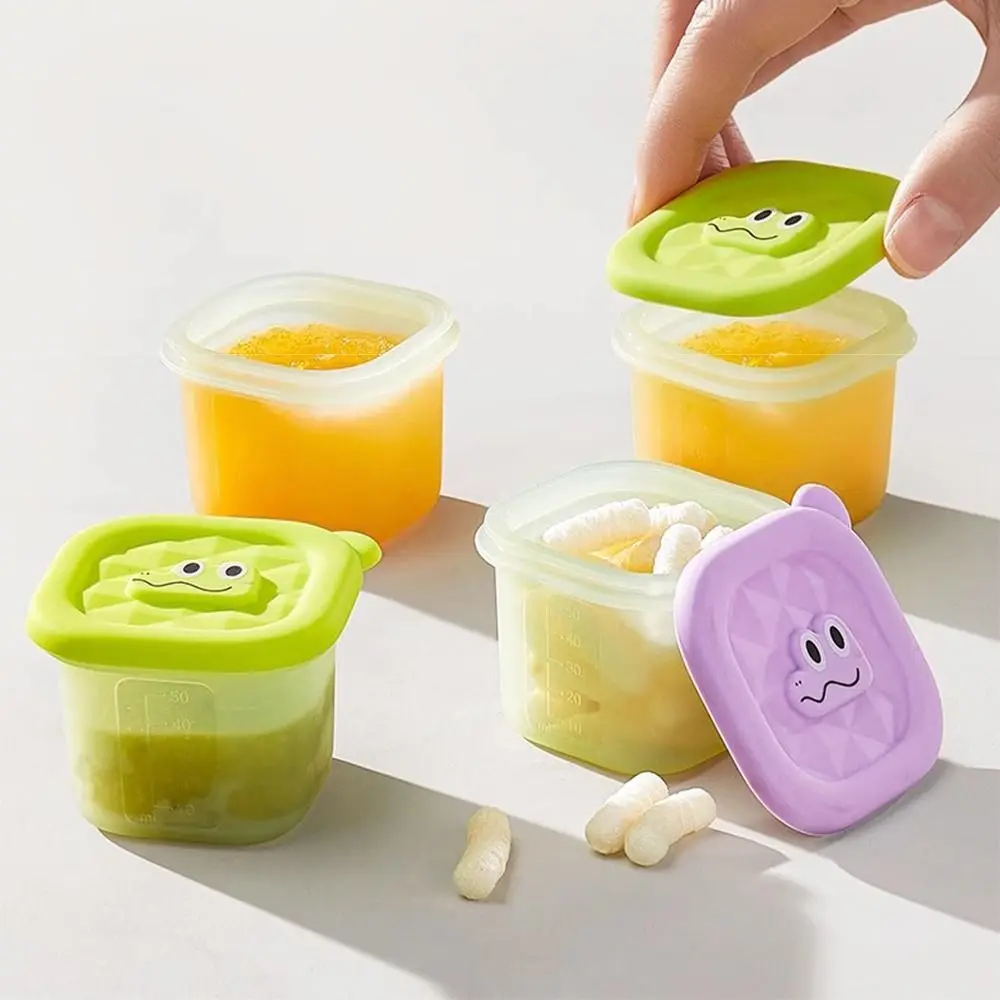 

3/4/6 Grid Design Baby Food Freezer Tray Heat Resistance Square Shape Food Storage Container Easy To Release Food Grade