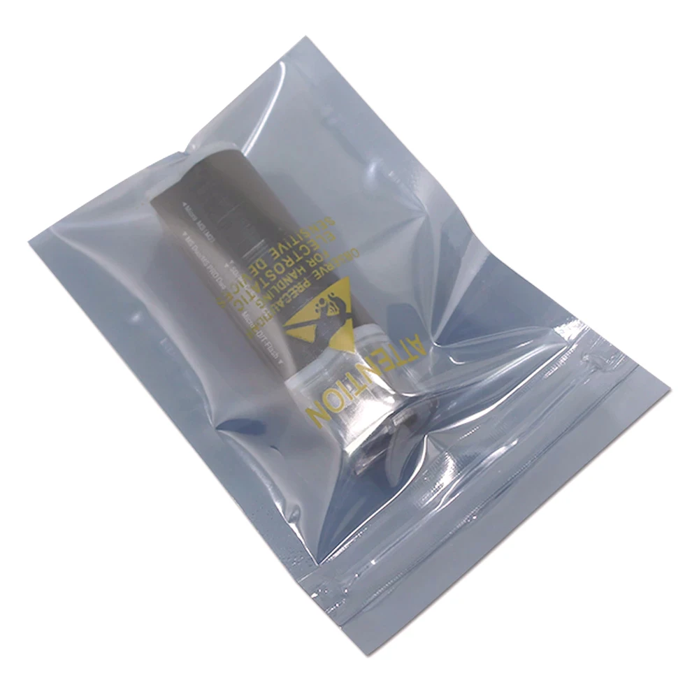 100Pcs/lot Printed Zip Lock Antistatic Storage Bag Resealable Anti-Static Packaging Bag Electronic Accessories Recyclable Pack