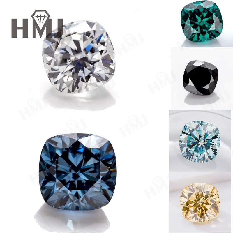 

Moissanite Diamond D Color Cushion Shape Brilliant Cut VVS1 Clarity 0.35-10CT GRA Certificate Beads Jewelry Stones Diy Charms