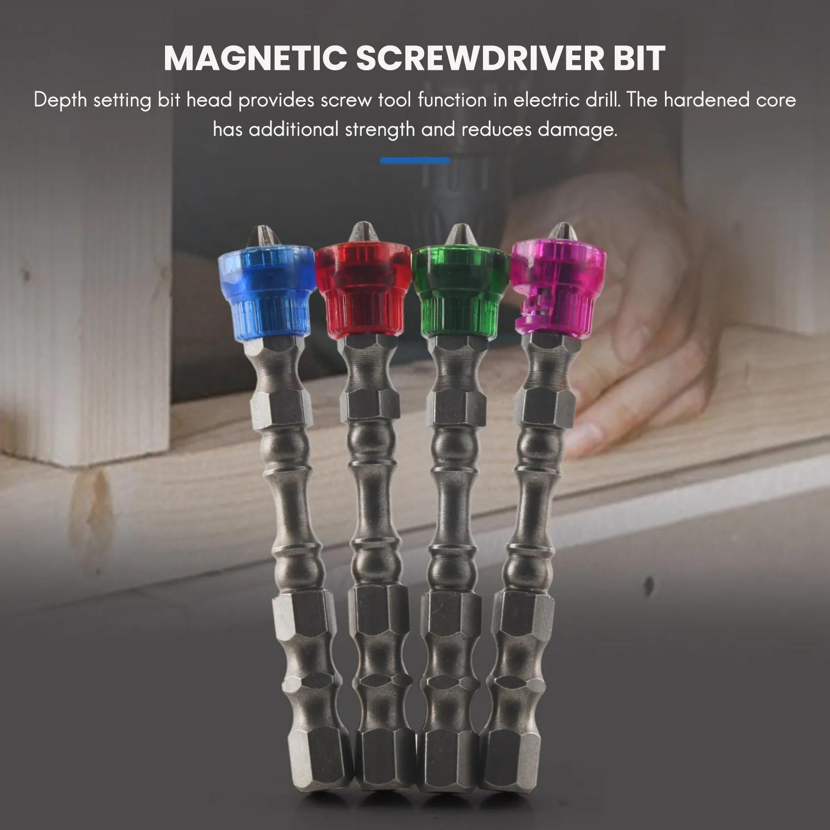 【CYBER MONDAY】5X Anti Slip Electric Hex Magnetic Screwdriver 65mm S2 PH2 Single Head Bit Tool 5 Color