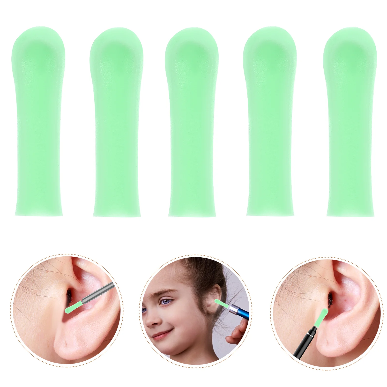 Ear Spoon Sleeves Ear Wax Removal Tips Silicone Ear Wax Picker Cover Ear Scoops Ear Spoon Protector Ear Cleaning Tools Blue