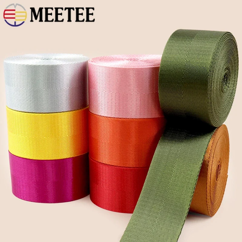

8M 20/25/32/38/50mm Nylon Webbing Tapes 1mm Thick Tarp Ribbon Roll for Bags Strap Car Seat Belt Sling Decorative Sewing Fabric
