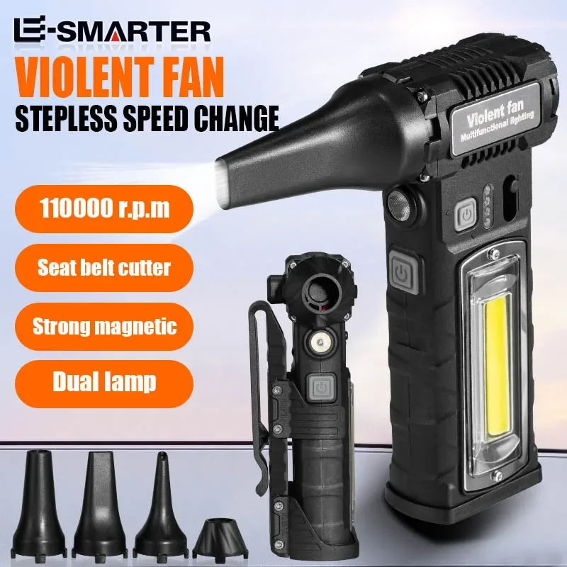 

Car Handheld Hair Dryer Violent Fan Usb Charging Outdoor Fan Car Vacuum Cleaner Dust Blower