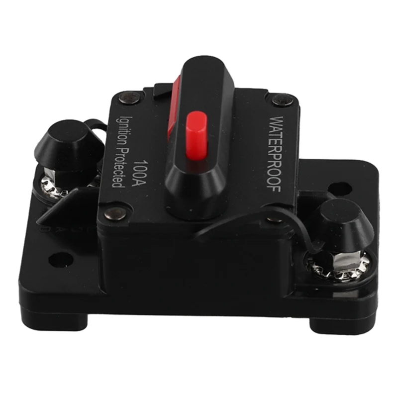 Waterproof Circuit Breaker,With Manual Reset,12V-48V DC,For Car Marine Trolling Motors Boat Power Protect