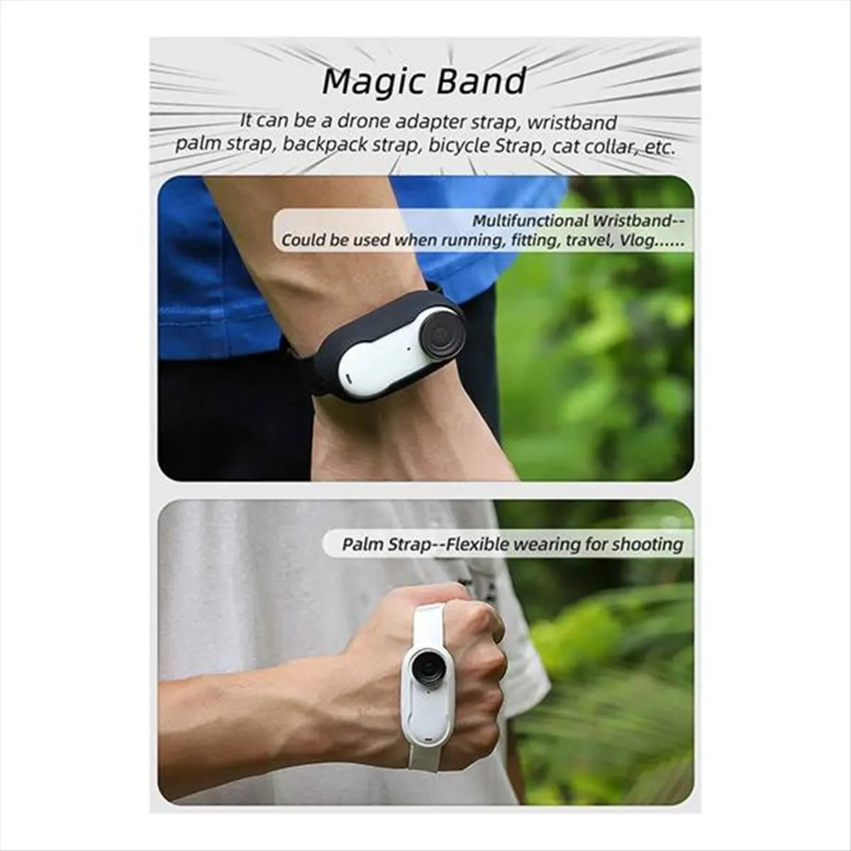 M85K  for GO3 GO 3S Camera Sports Expansion Tie Down Silicone Protective Case Mounting Wrist Strap Backpack Strap B