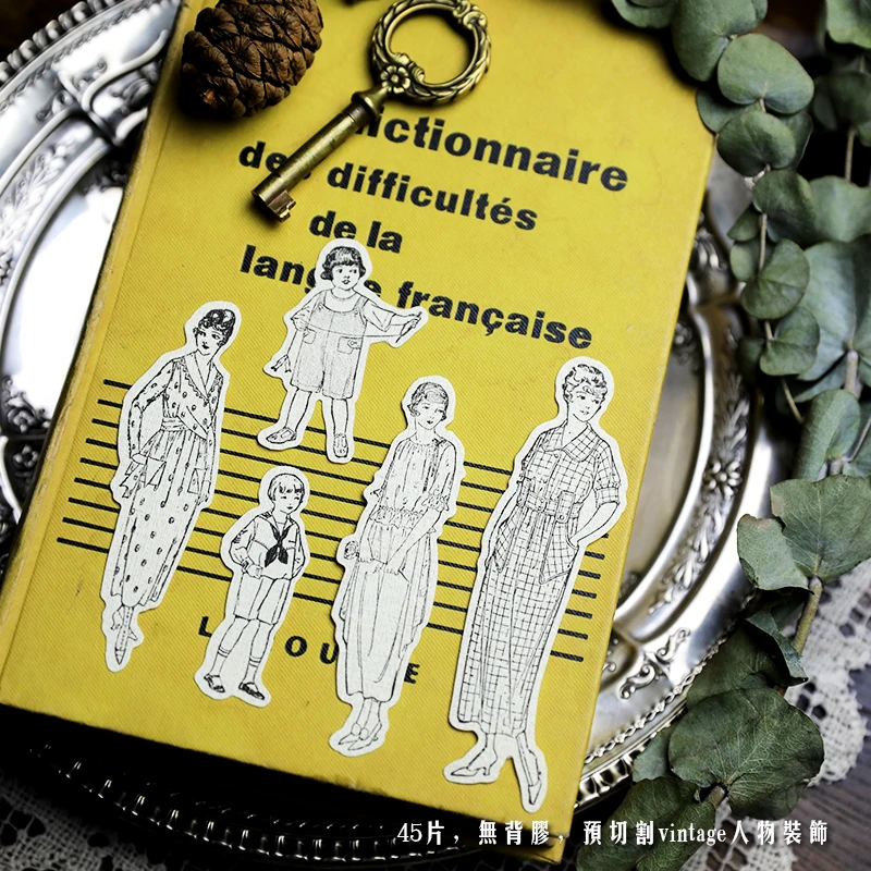 58 sztuk vintage fashion design lady naklejki papierowe rzemiosło i naklejki do scrapbookingu książka dekoracyjna naklejka DIY artykuły papiernicze — zdjęcie 5