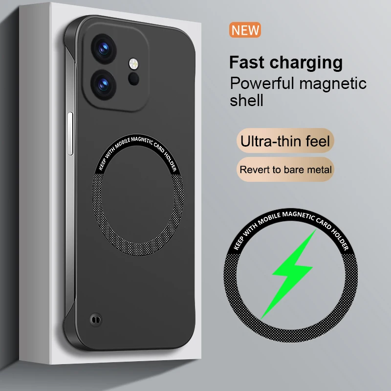 Ultradünne Matte Harte PC Magnetische Rahmenlose Handyhülle für One Plus 15 15T 13 13T für Magsafe Kabelloses Laden Schutzhülle
