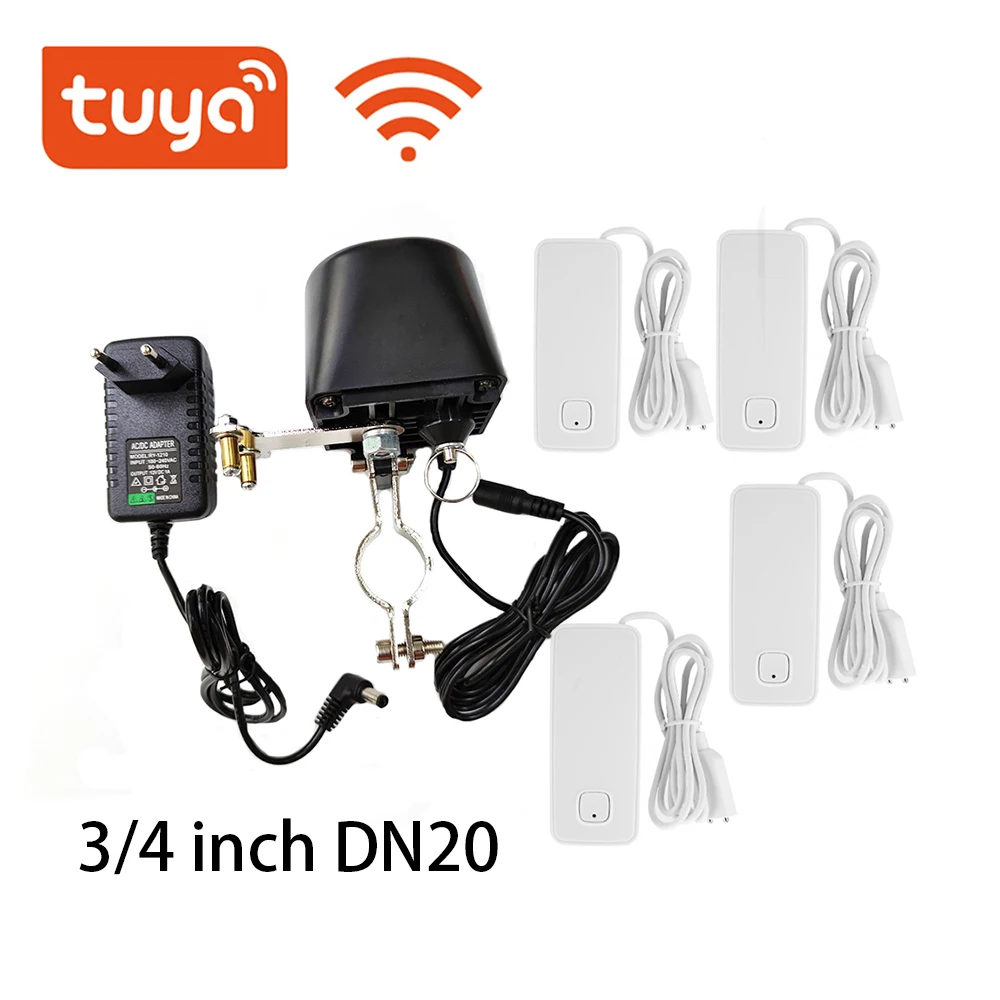 tuya wifi vazamento de agua sensor manipulador de valvula inteligente protecao contra vazamentos de agua dn20 pcs 01