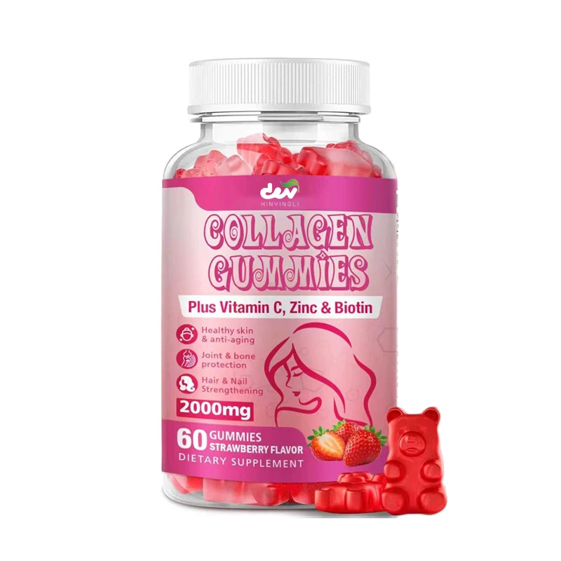 

Коллагеновые жевательные конфеты с витамином С - 200 мг коллагенового пептида, подходят для поддержания здоровья волос, кожи и ногтей.