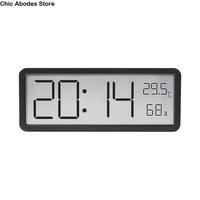 Large Screen LCD Digital Wall Clock Humidity Date Week Display Electronic Clock 12/24H Format Temperature Desktop Clock