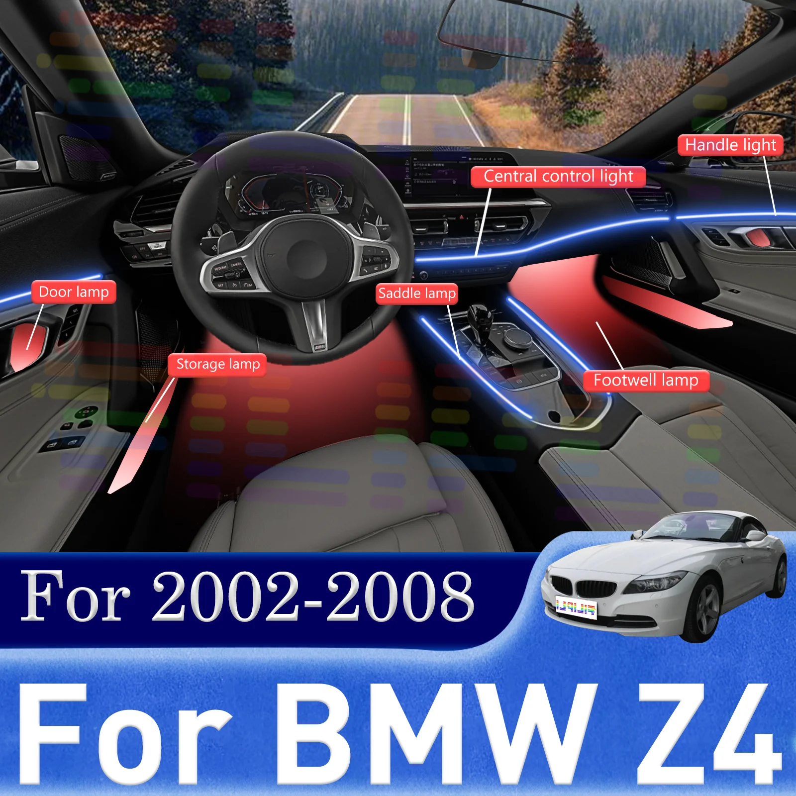 

Для BMW Z4 принесите ритм вашего вождения с помощью нашей автомобильной светодиодной панели, обеспечивающей дискретную размещение и подключение смартфона.