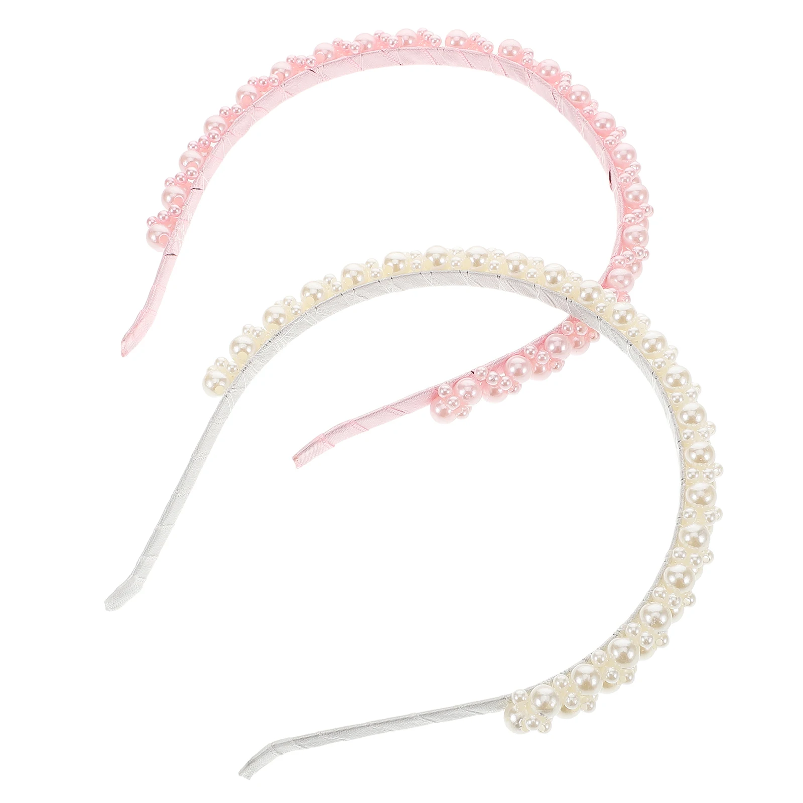 

2 Pcs Pearl Headband Elegant Hair Hoop Comfortable Wash Face Bands Stylish Accessory Bridal Headpiece Women Hoop Princess
