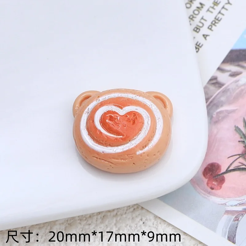 10Pcs Cartoon Cute Bread Chocolate Biscuit Resin Cabochon Flatbacks Scrapbooking For Phone Decoration DIY Dollhouse Accessories