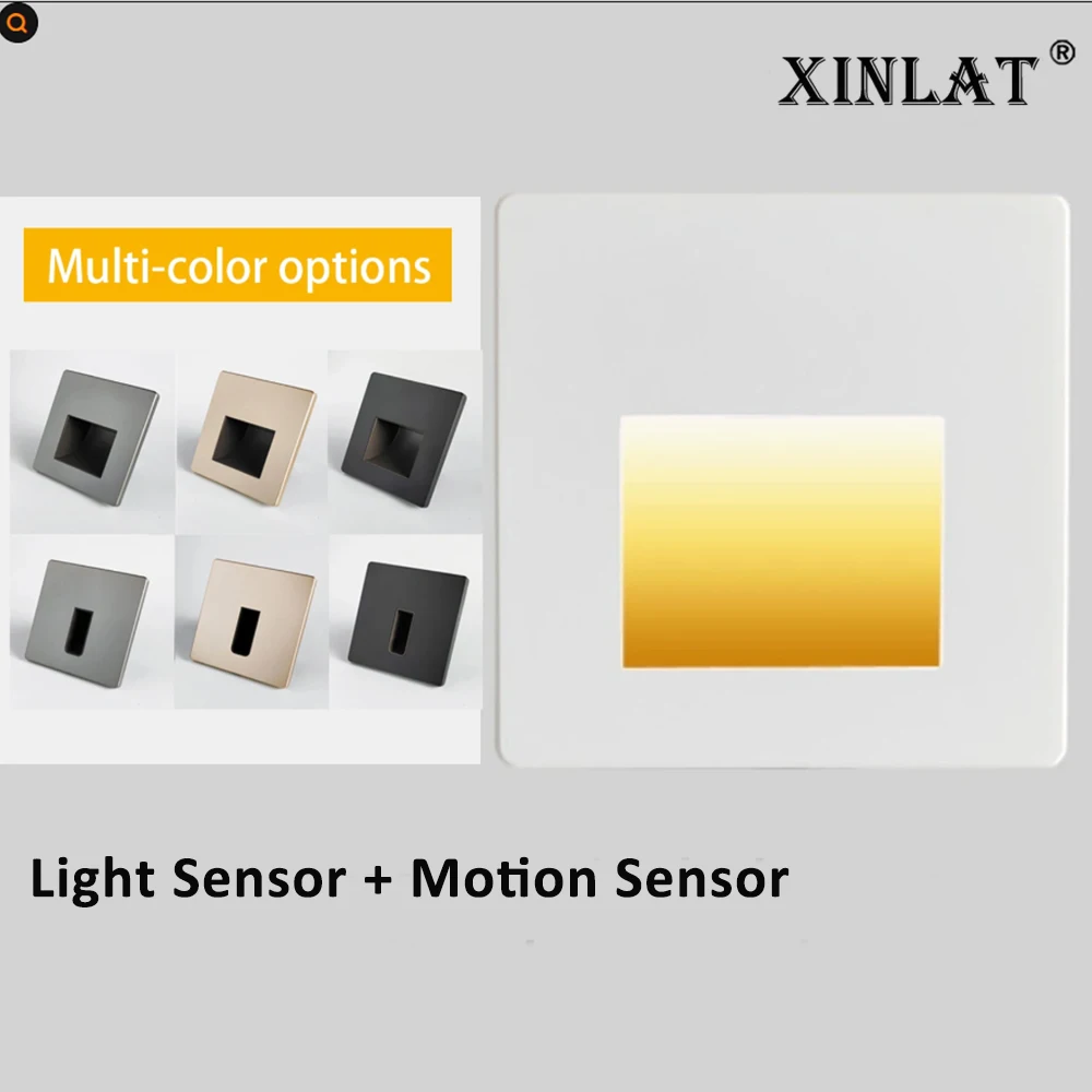 Sensor Wall Lamp Recessed Staircase Lights Smart Step Lighting Fixture Radar Detect Nightlights 2W Kitchen Bathroom Corridor