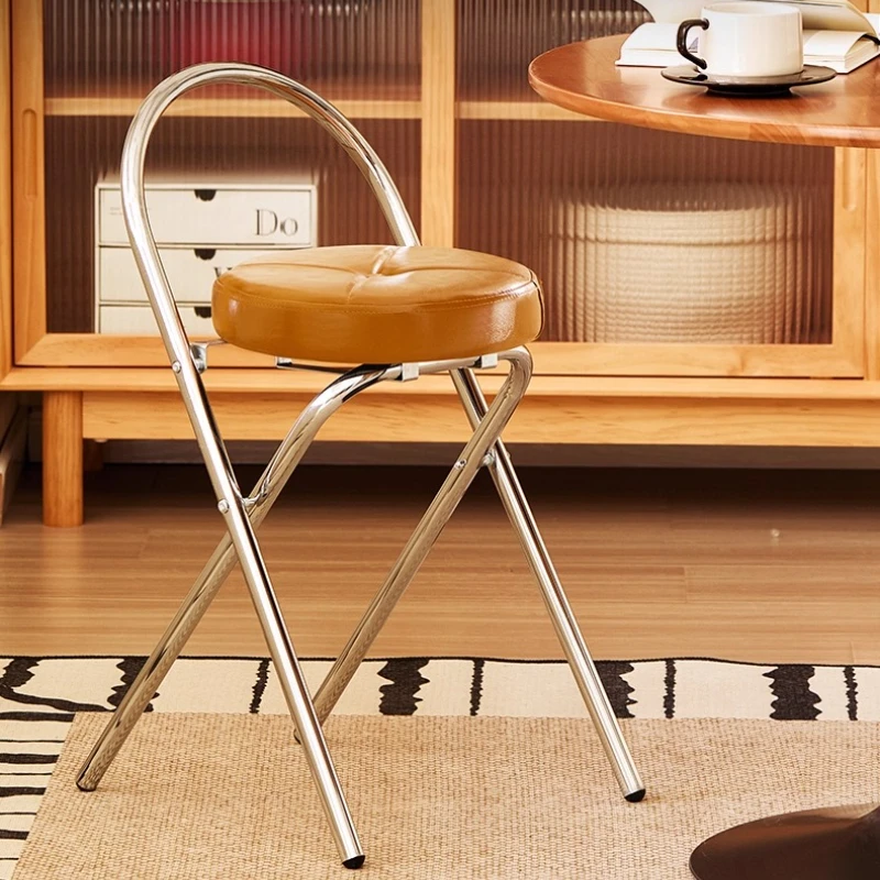 Tabouret de Bar pliant Vintage, moderne du milieu du siècle, peu encombrant, avec dossier, siège d'îlot de cuisine, chaise rétro à hauteur de comptoir