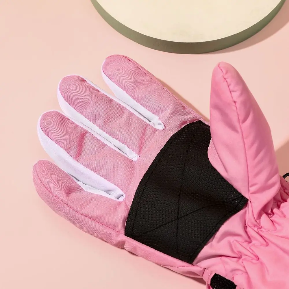 Waterproof Children Winter Ski Gloves Finger Warmer Snow Snowboard Thicken Mittens Anti-slip 5-10 Years Old Kids Glove