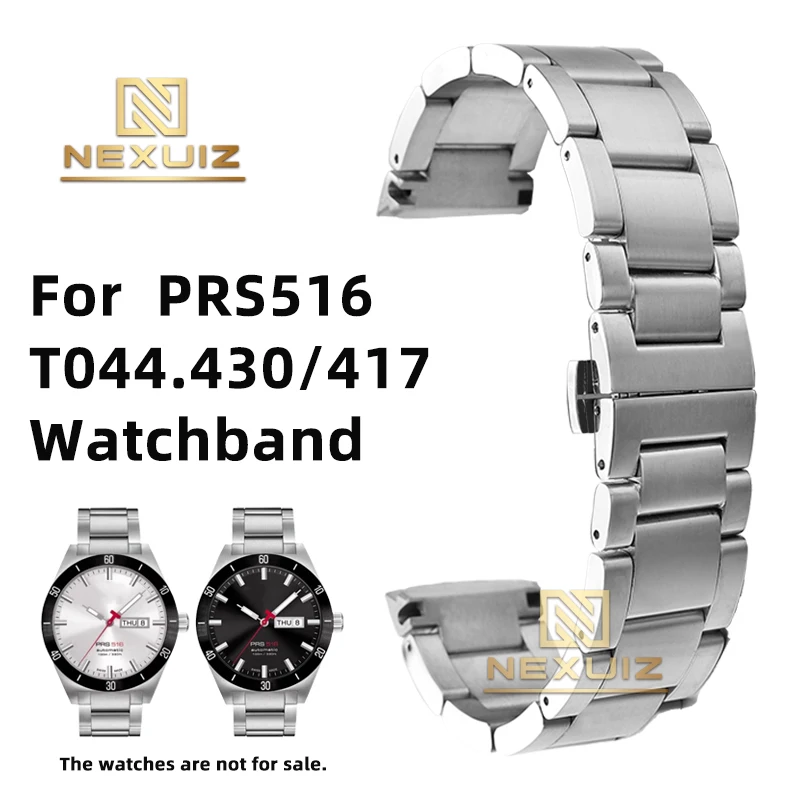 

20mm Solid Precision Steel Watch Strap For Tissot 1853 PRS516 T044417 T044430A Men's Watchband Waterproof Bracelet Metal Belt