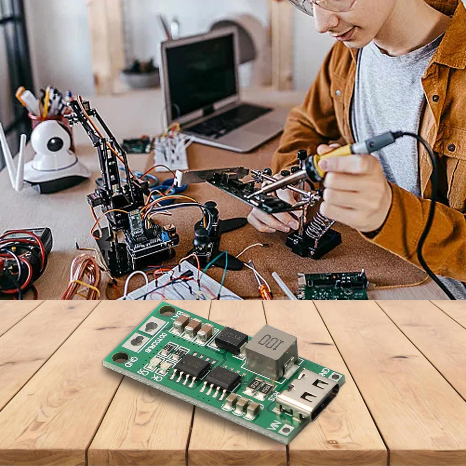 2S 3S 4S 1A 2A Tipo-C DC 3.7V 5V Naar 8.4V 12.6V 16.8V Step-Up Boost Lipo para equipamento elétrico ferramenta acessório