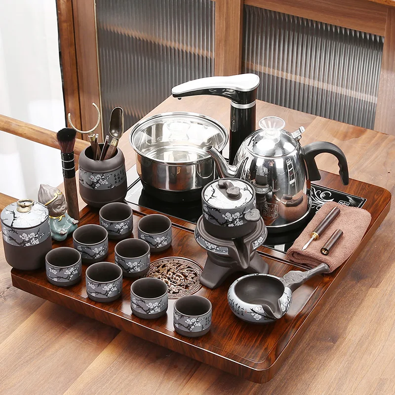 Bottom Water Kettle Integrated Small Tea Tray Automatic Purple Sand Tea Set Household Living Room Kung Fu Tea Table 4