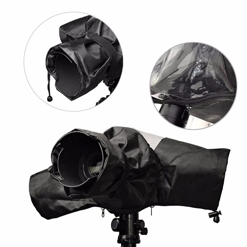 Camera Rain Cover Rain Shade Waterproof Raincoat Black Portable For Canon Nikon Sony Olympus