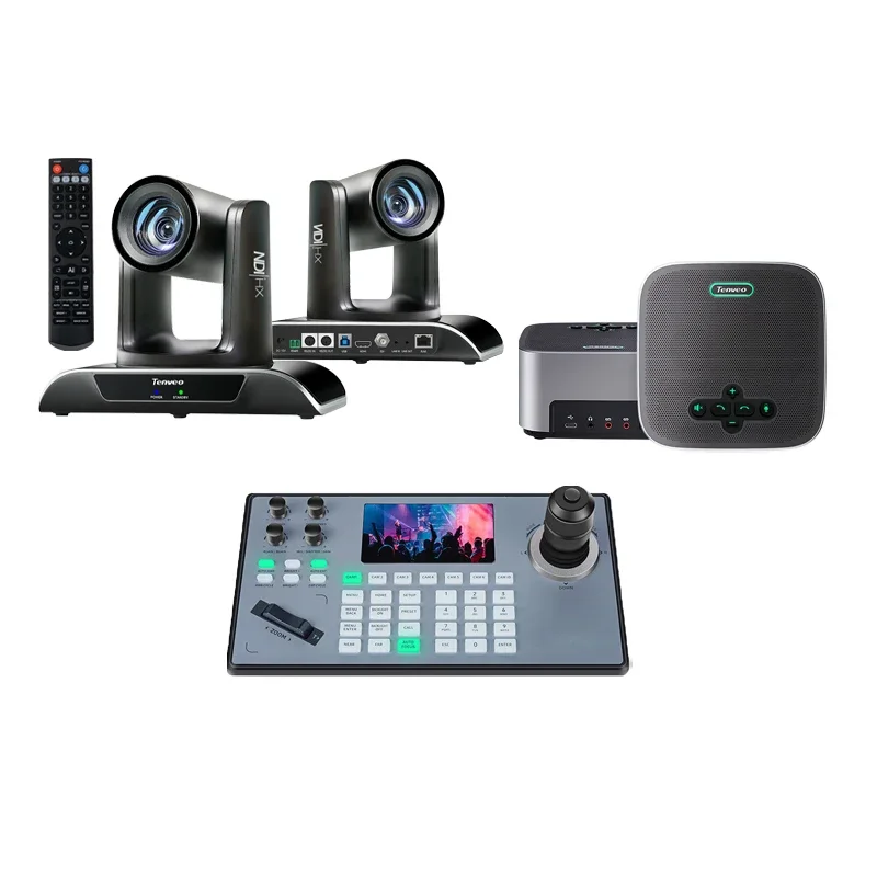 

Live Streaming System PoE AI Auto Tracking Video Conference PTZ Camera+BT Speakerphone+Conference Camera Controller