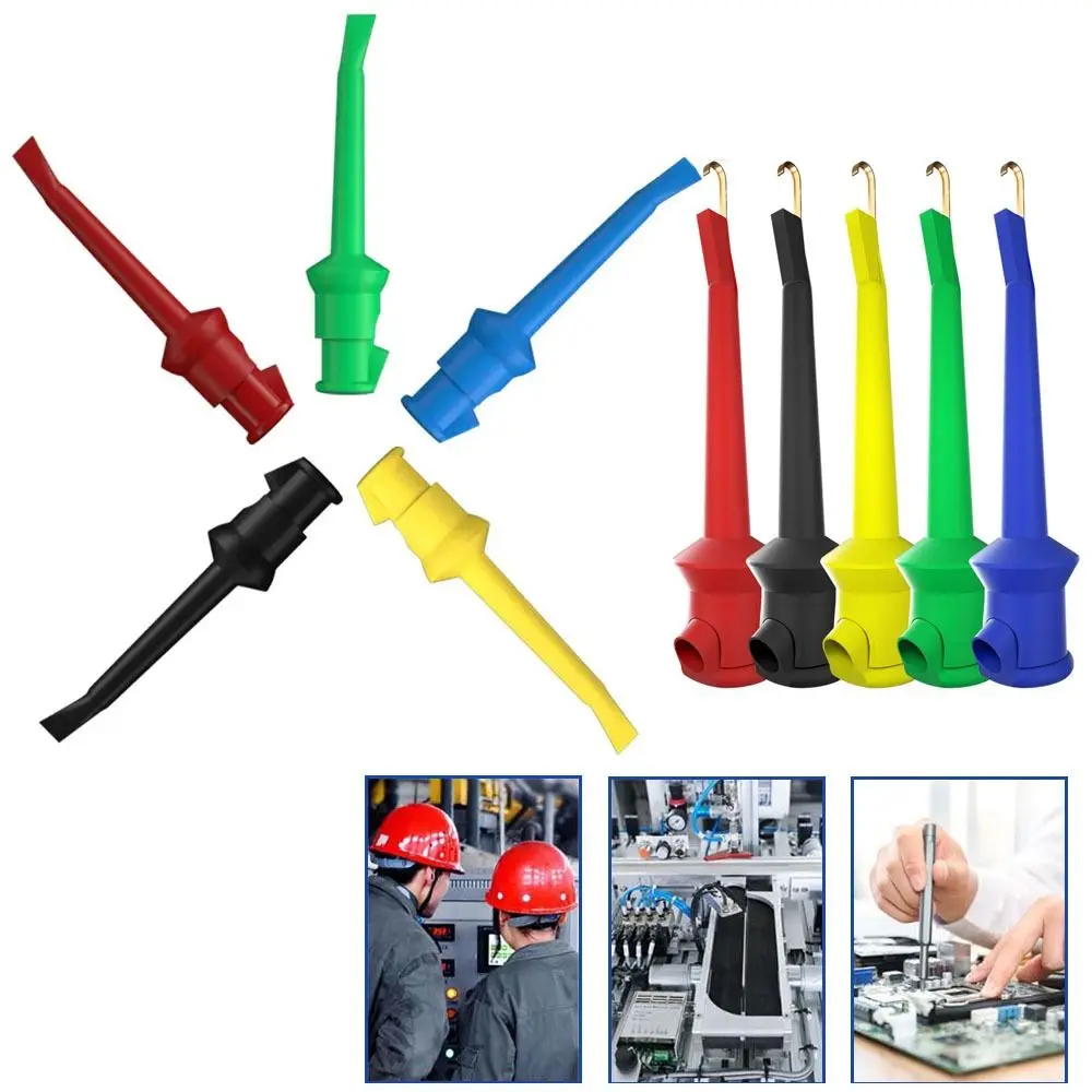 Soldered Nylon Copper Gilded Quick Test Hook Tools DIY Test Clamp Accessories High Quality Test Clips for Multimeter Test Lead