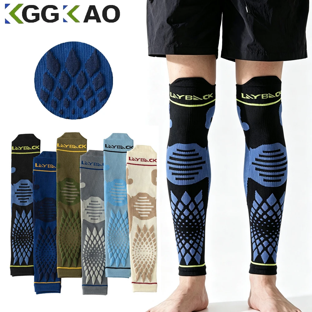 1Pair Leg Sleeves for Men Women, Compression Leg Knee Calf Sleeve, for Running Travel Nursing, Runner, Sports