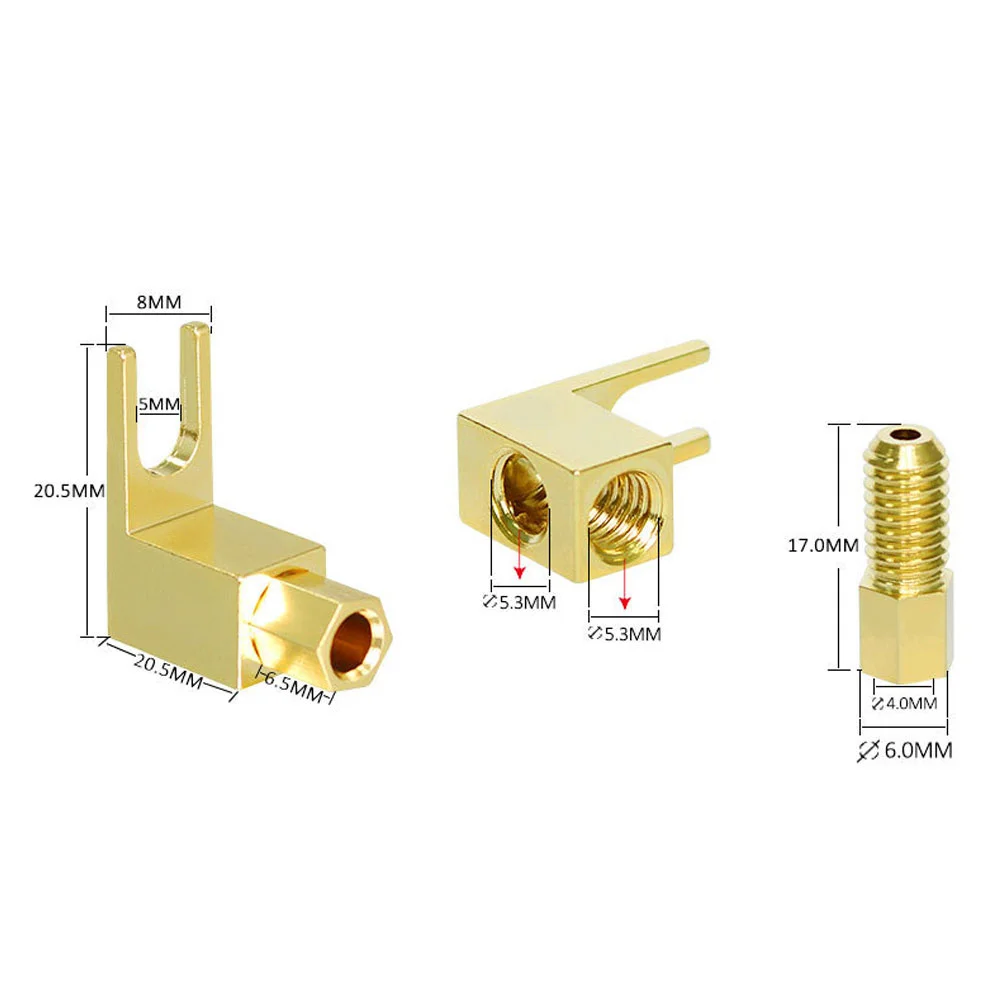 Musical Sound Adapter Banana Plugs Pure Copper Gold plated Audio Spade 4MM Banana Connectors Socket For Speakers Amplifiers