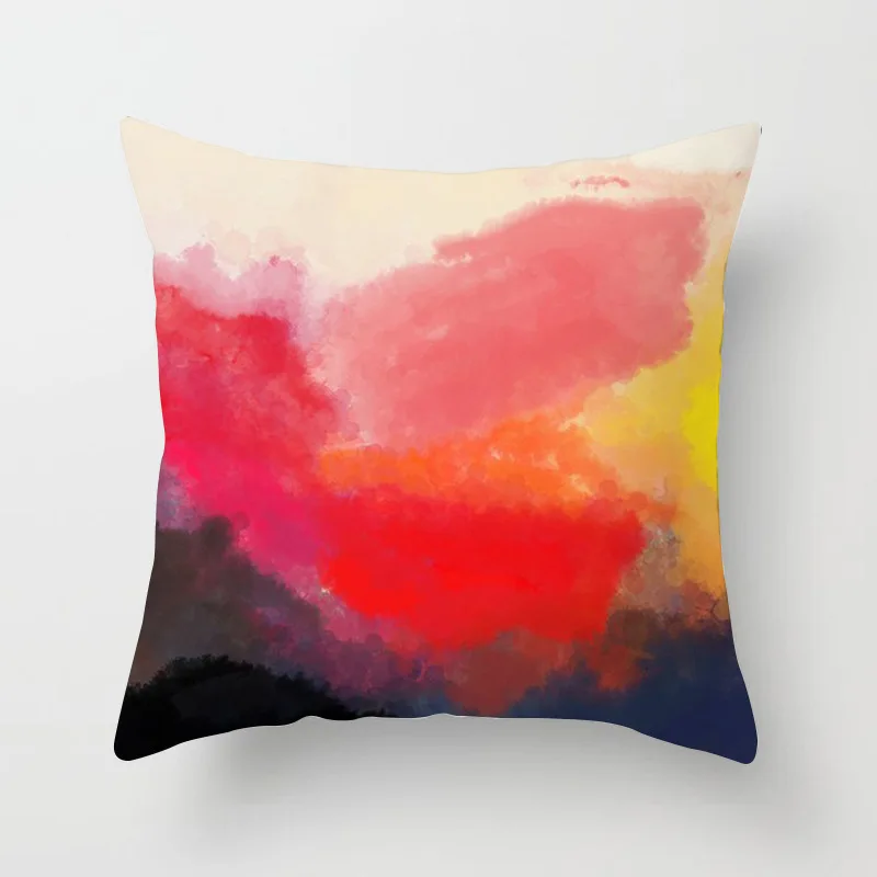 45X45CM Printed Panel Geometric Pillow Modern Minimalist  Office Cushion Cover Polyester