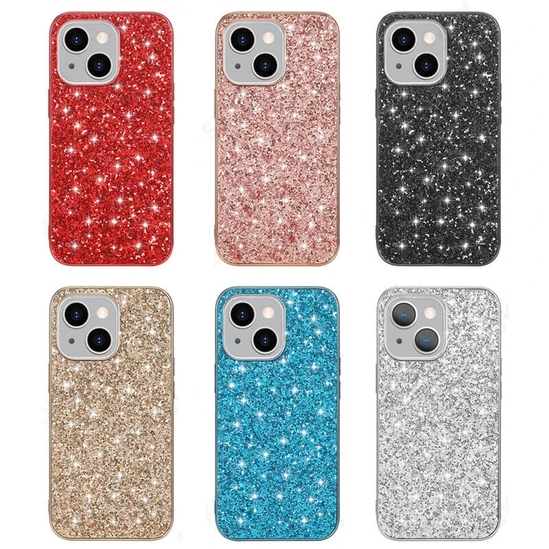 Etui Shining Glitter Bling Sequins Case dla iPhone 14 13 12 11 15 16 Pro Max Mini XS XR 7 8 Plus Plating Frame Shockproof Phone Cover — zdjęcie produktu 6