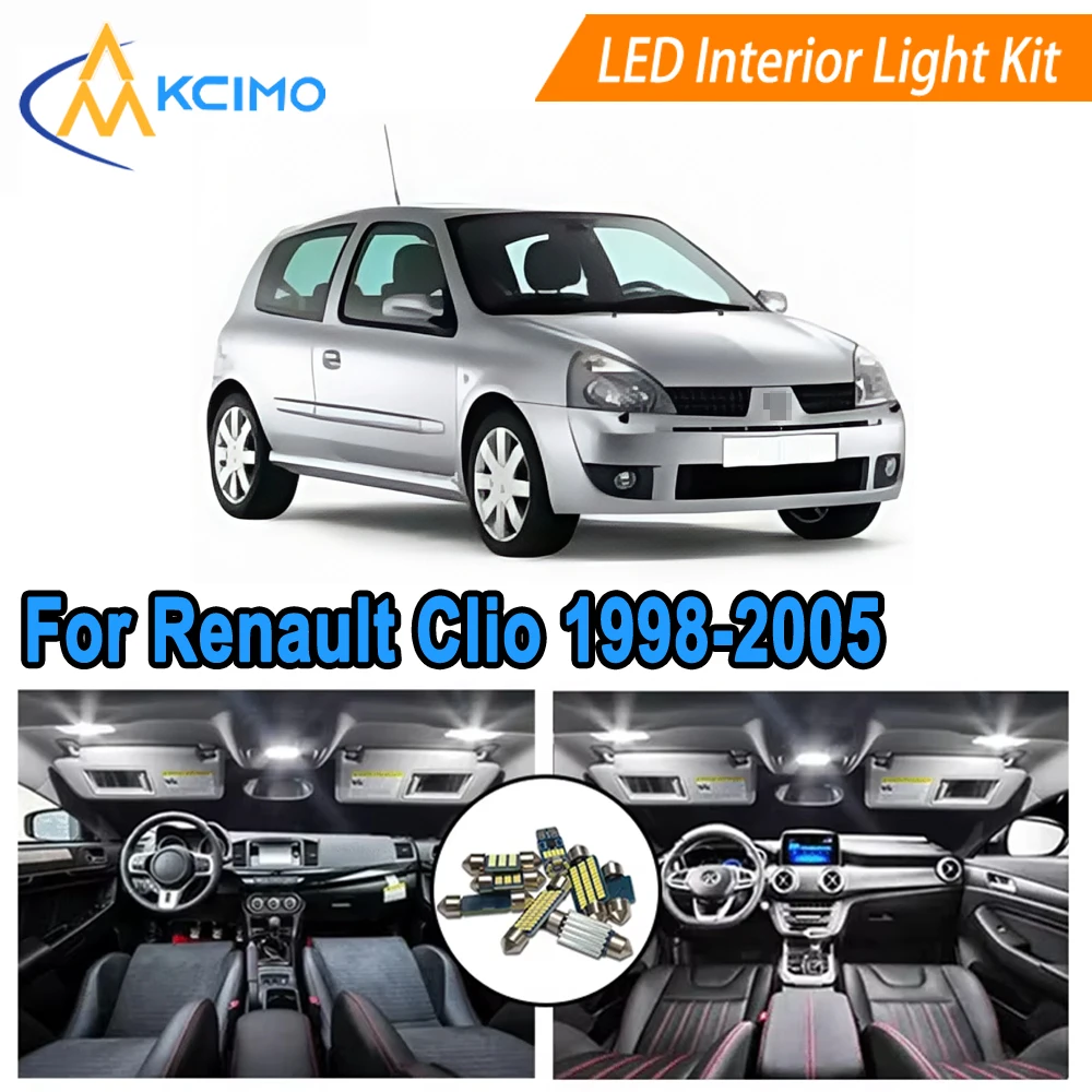 

Car LED Lights Kit For Renaul Clio II 2 MK2 1998-2005 Waterproof Dome/Door LED Lights White/Blue LED Cabin Lights