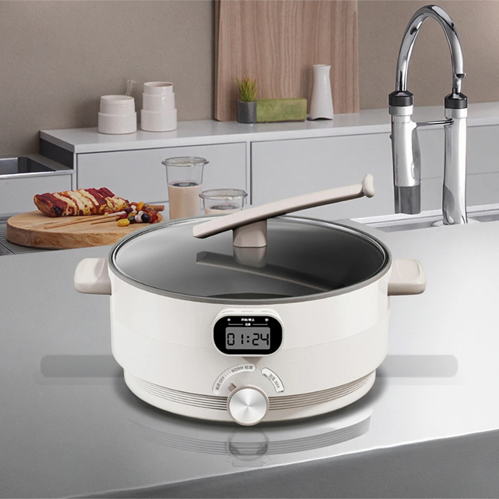 

Multi-functional Household Commercial Non-stick Inner Cooking Pot Electric Hotpot Set with Steamer