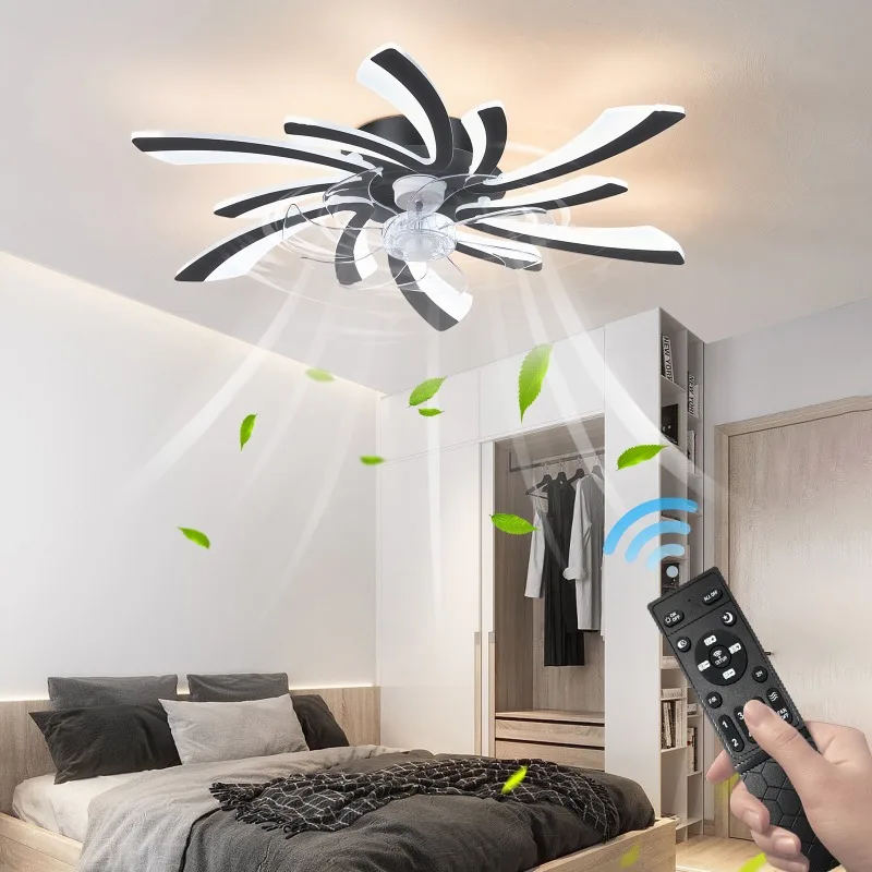 

30.7-inch Ceiling Fan Light Remote Control 3 Color Temperature 6 Speed Wind Fan Light Suitable for Bedroom Living Room Dining