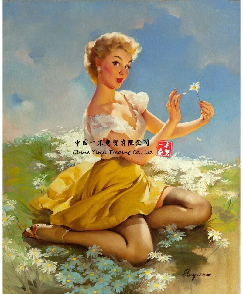 

Pinup Girl-Daisies Are Telling L Poster stickers Picture Art Movie Car Game Film vara carretilha